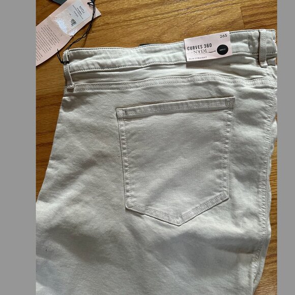 NYDJ Curves 360   SLIM Straight Ankle Jean BEIGE 26s $109 Petite Short NEW - Picture 11 of 13